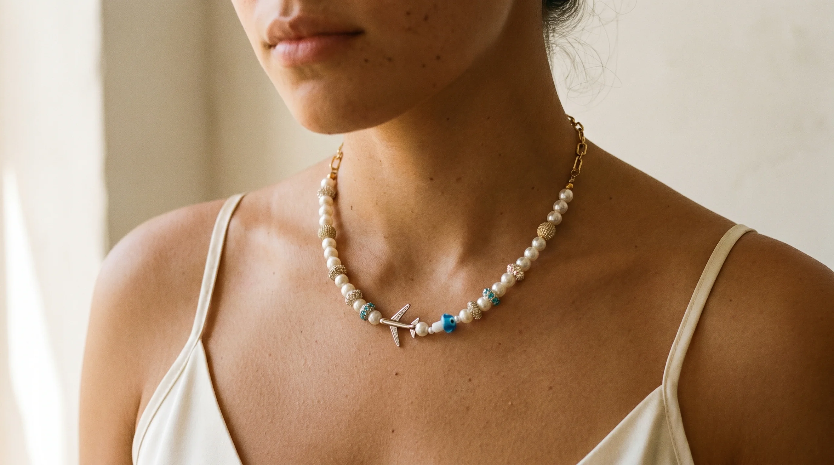 SANTA ONDA — the Marea necklace worn